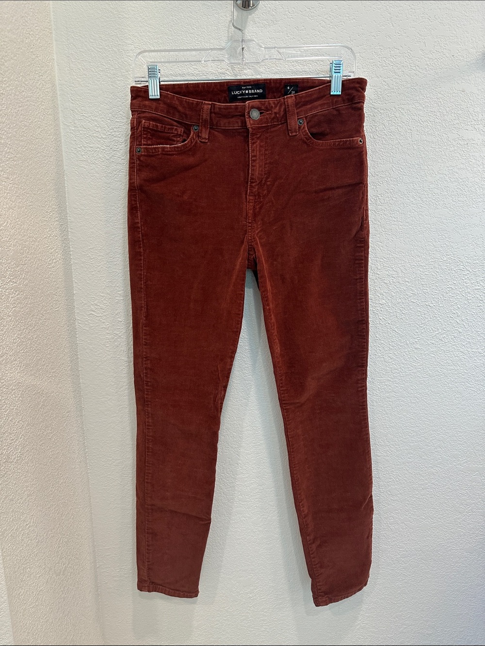 Lucky Brand Women's Rust-Brown Skinny Corduroy Jeans